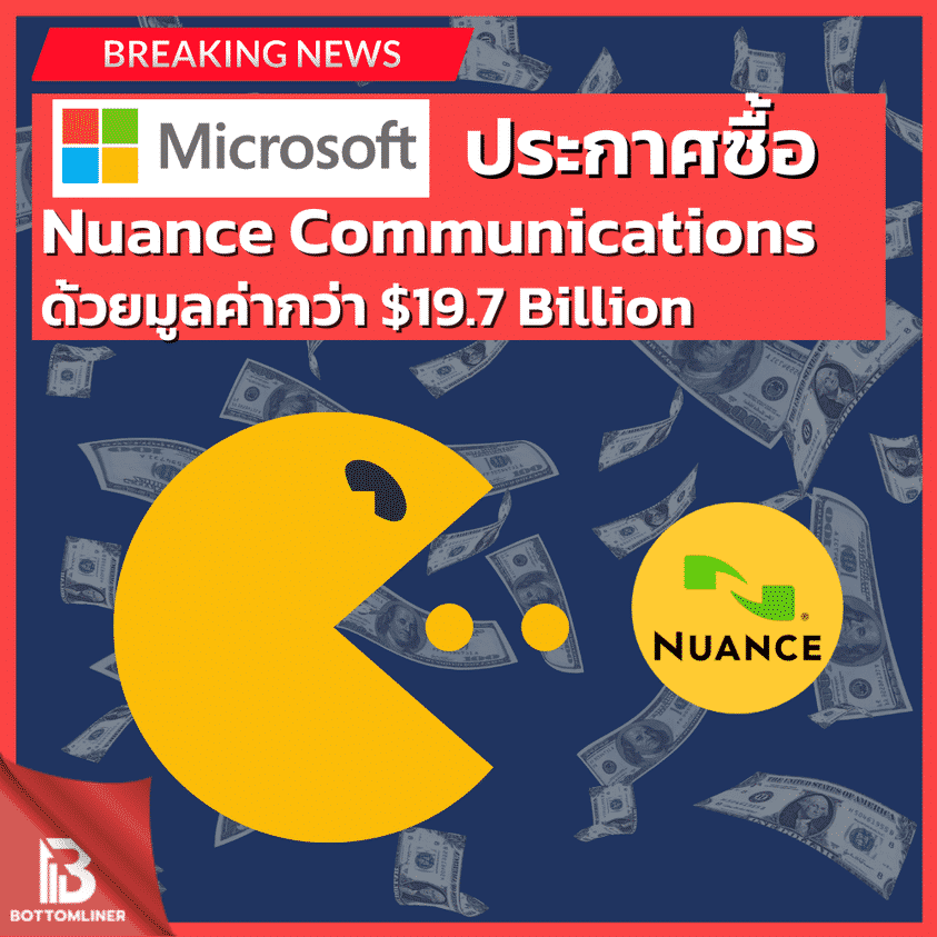 Microsoft ประกาศควบรวมกิจการ Nuance Communications (NASDAQ:NUAN)